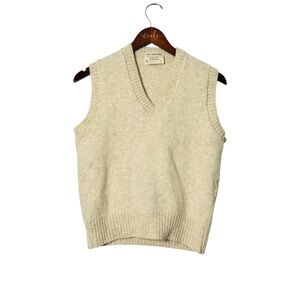 Vintage The Moors Lord Jeff Shetland Wool Sweater Vest Mens Large Cream